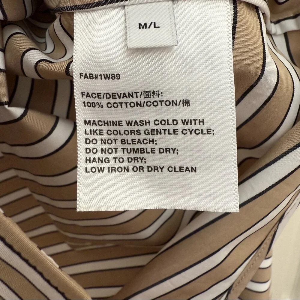 NWT Lafayette 148 New York Oversize Stripe Cotton Button-Up Shirt - Picture 8 of 16